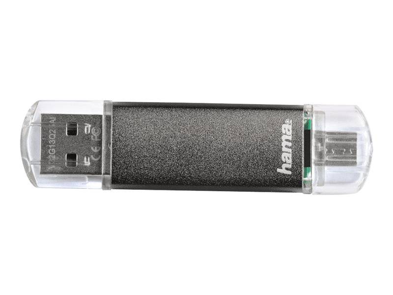 Hama FlashPen "Laeta Twin" Mémoire supplémentaire USB pour smartphone/tablette gris 8 GB USB 2.0, Micro USB 2.0-3