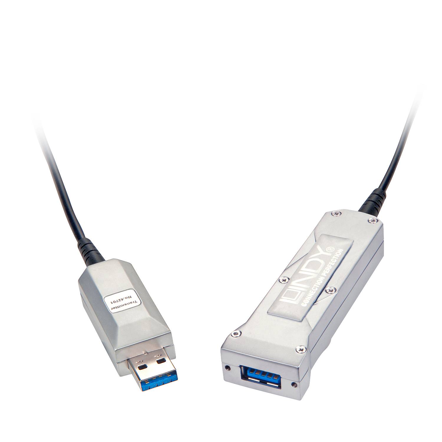 LINDY Câble USB USB 3.2 Gen1 (USB 3.0) USB-A mâle, USB-A femelle 50.00 m noir, gris 42701-3