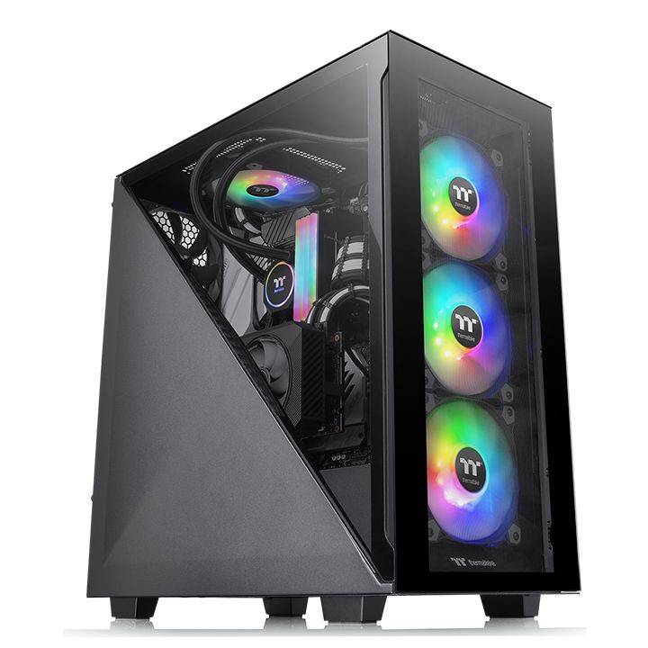 Thermaltake Divider 300 TG, Midi Tower, PC, Noir, ATX, micro ATX, Mini-ITX, SPCC, Multi-1