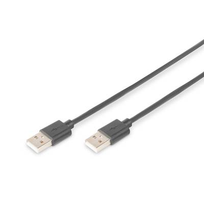 Digitus Câble USB USB 2.0 USB-A mâle, USB-A mâle 1.80 m noir blindage double AK-300101-018-S