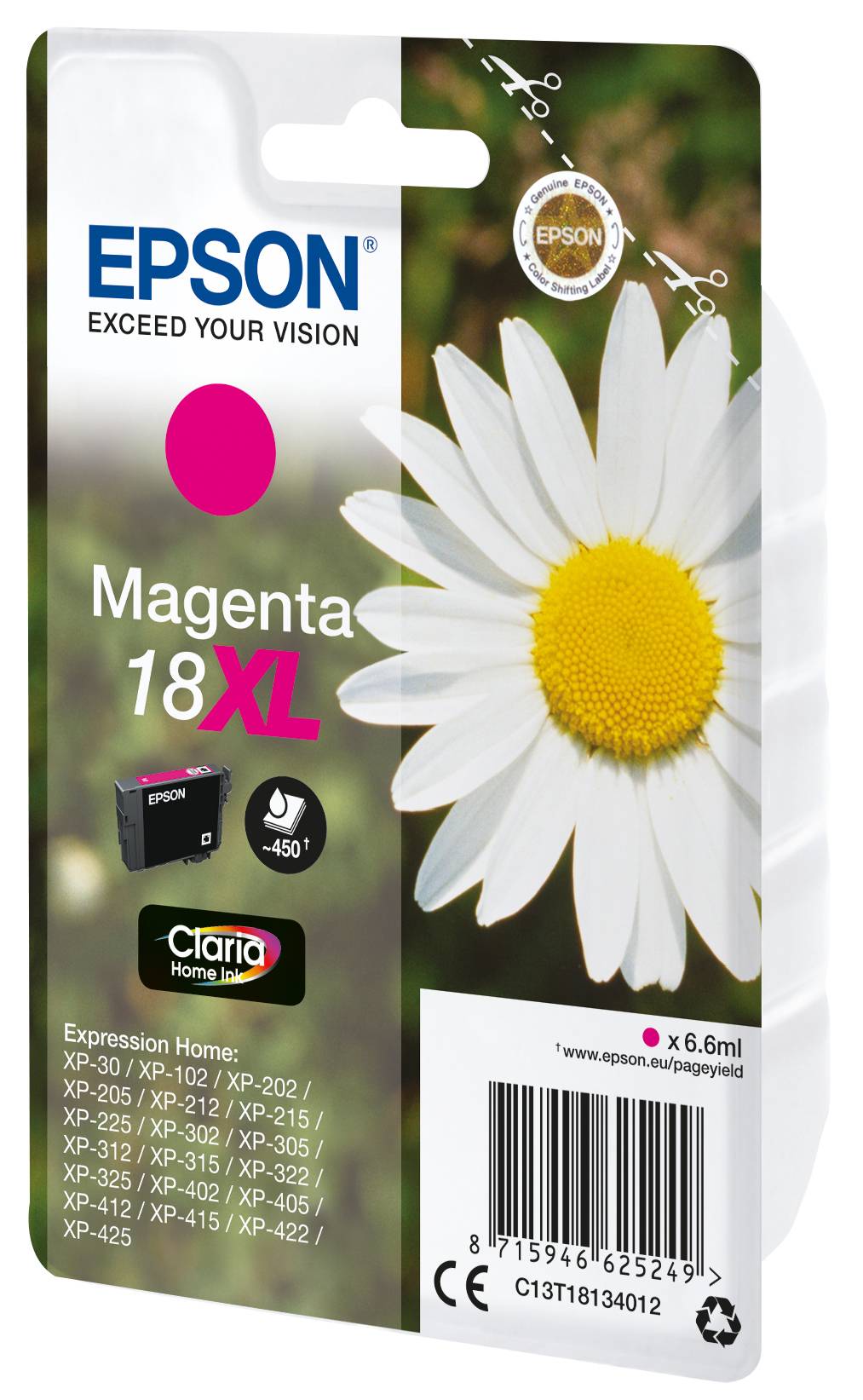 Epson Encre 18XL d'origine magenta C13T18134012-4