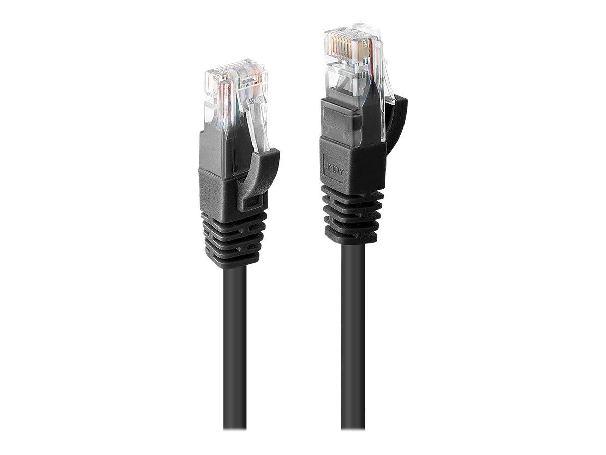 LINDY 48085 RJ45 Câble réseau, câble patch CAT 6 U/UTP 30.00 m noir avec cliquet d'encastrement 1 pc(s)-1