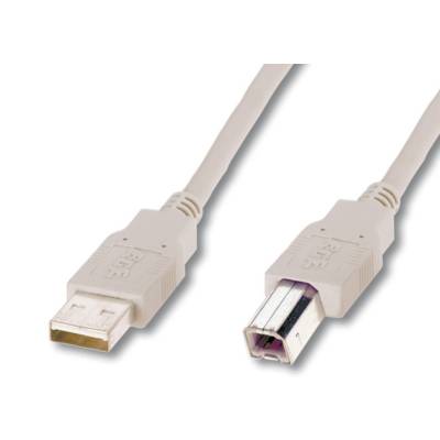 Digitus Câble USB USB 2.0 USB-A mâle, USB-B mâle 5.00 m beige rond, blindage double AK-300105-050-E-2