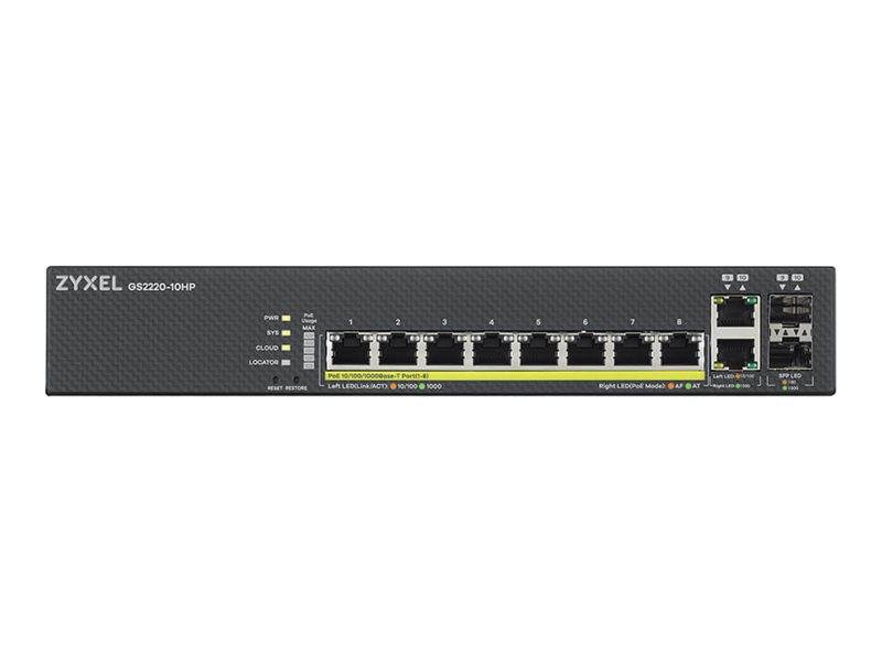 Zyxel GS2220-10HP-EU0101F, Géré, L2, Gigabit Ethernet (10/100/1000), Connexion Ethernet, supportant l'alimentation via c-3