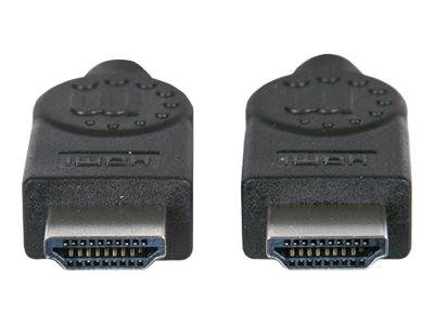 Câble de raccordement Manhattan HDMI 3.00 m noir 393768 contacts dorés, canal de retour audio Câble HDMI-2