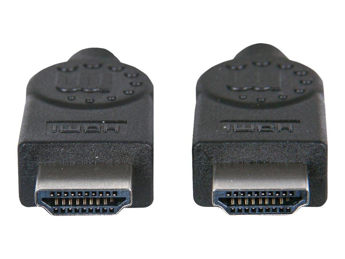 Câble de raccordement Manhattan HDMI 3.00 m noir 393768 contacts dorés, canal de retour audio Câble HDMI-3