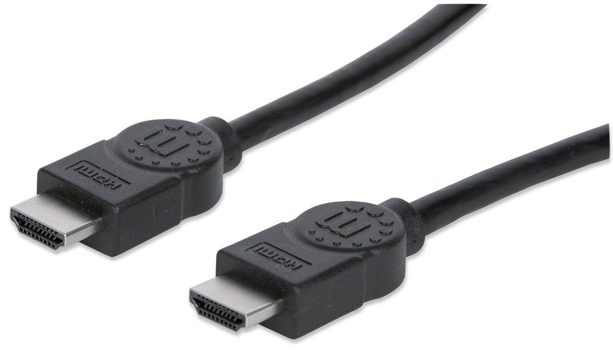 Câble de raccordement Manhattan HDMI 3.00 m noir 393768 contacts dorés, canal de retour audio Câble HDMI-4