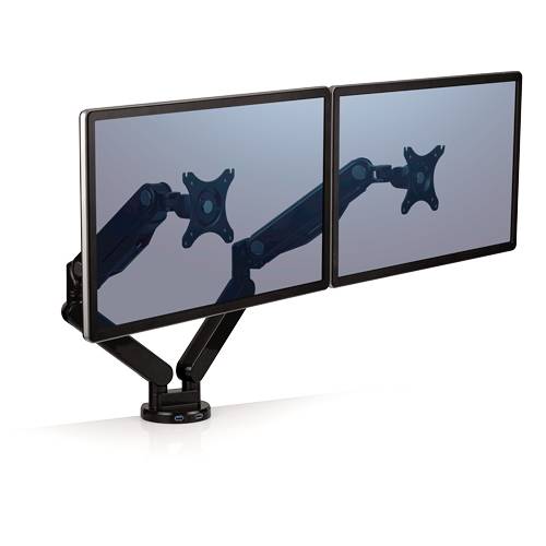 Fellowes Platinum Series Bras porte-écrans double, Collier de serrage/ passe-fil, 8 kg, 101,6 cm (40"), 100 x 100 mm, Ré-2