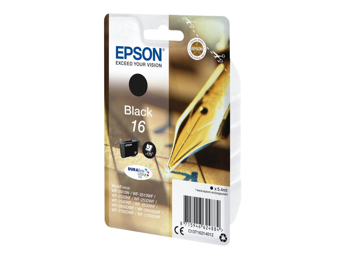 EPSON 6LB 16 ink cartridge black standard capacity 5.4ml 175 pages 1-pack RF-AM blister w/s-1