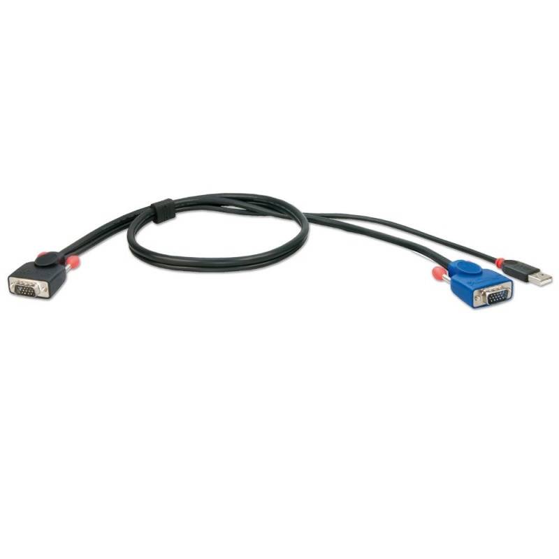 LINDY KVM Câble de raccordement [1x VGA mâle - 1x VGA mâle, USB 2.0 type A mâle] 1.00 m noir-3