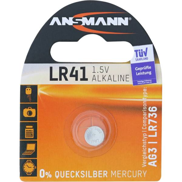 Ansmann Pile bouton LR 41  1 pc(s)  lithium ANSMANN - Batterie LR41 - Alkalisch