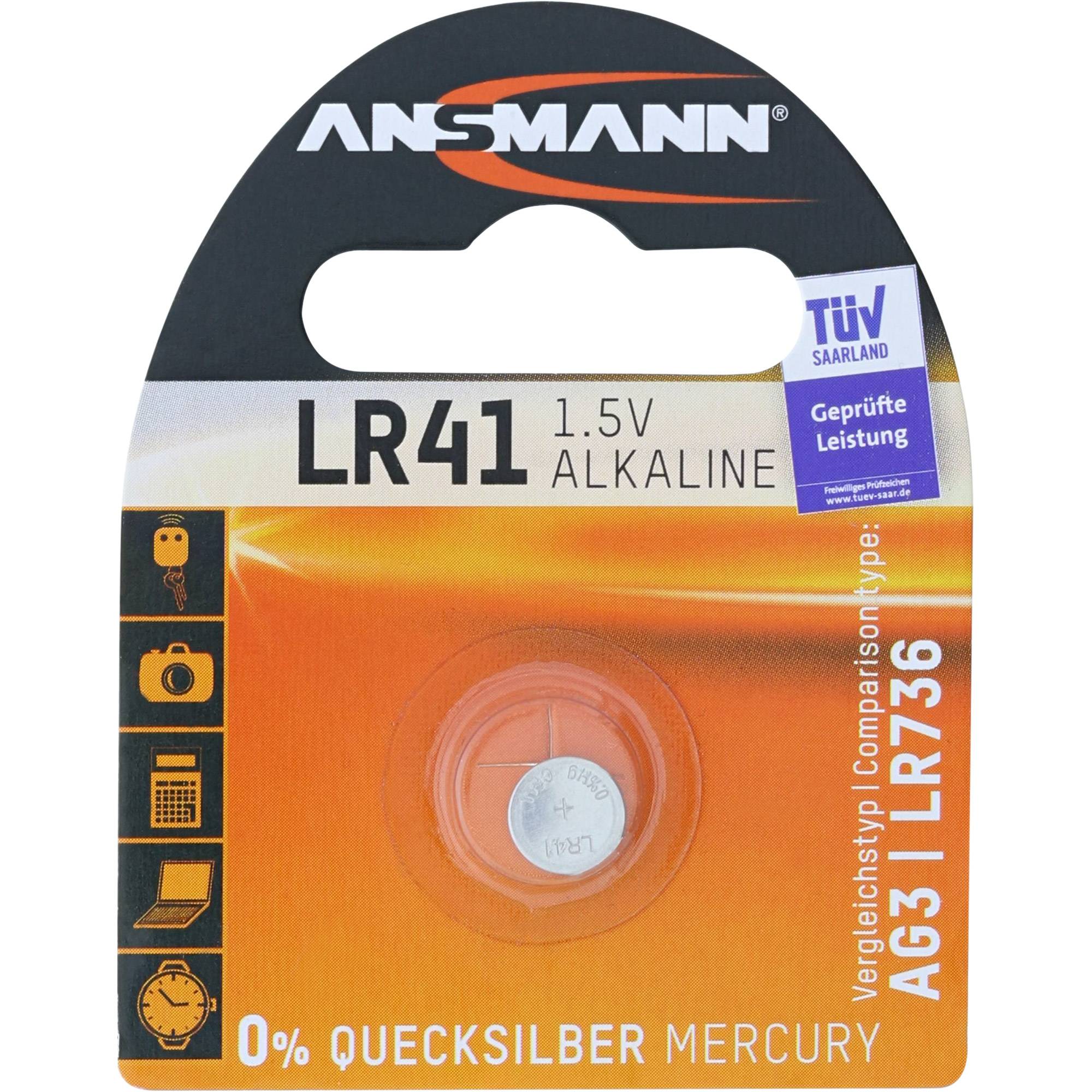 Ansmann Pile bouton LR 41 1 pc(s) lithium ANSMANN - Batterie LR41 - Alkalisch-0