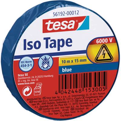 tesa Tesa 56192-00012-22 Ruban isolant  bleu (L x l) 10 m x 15 mm 1 pc(s)