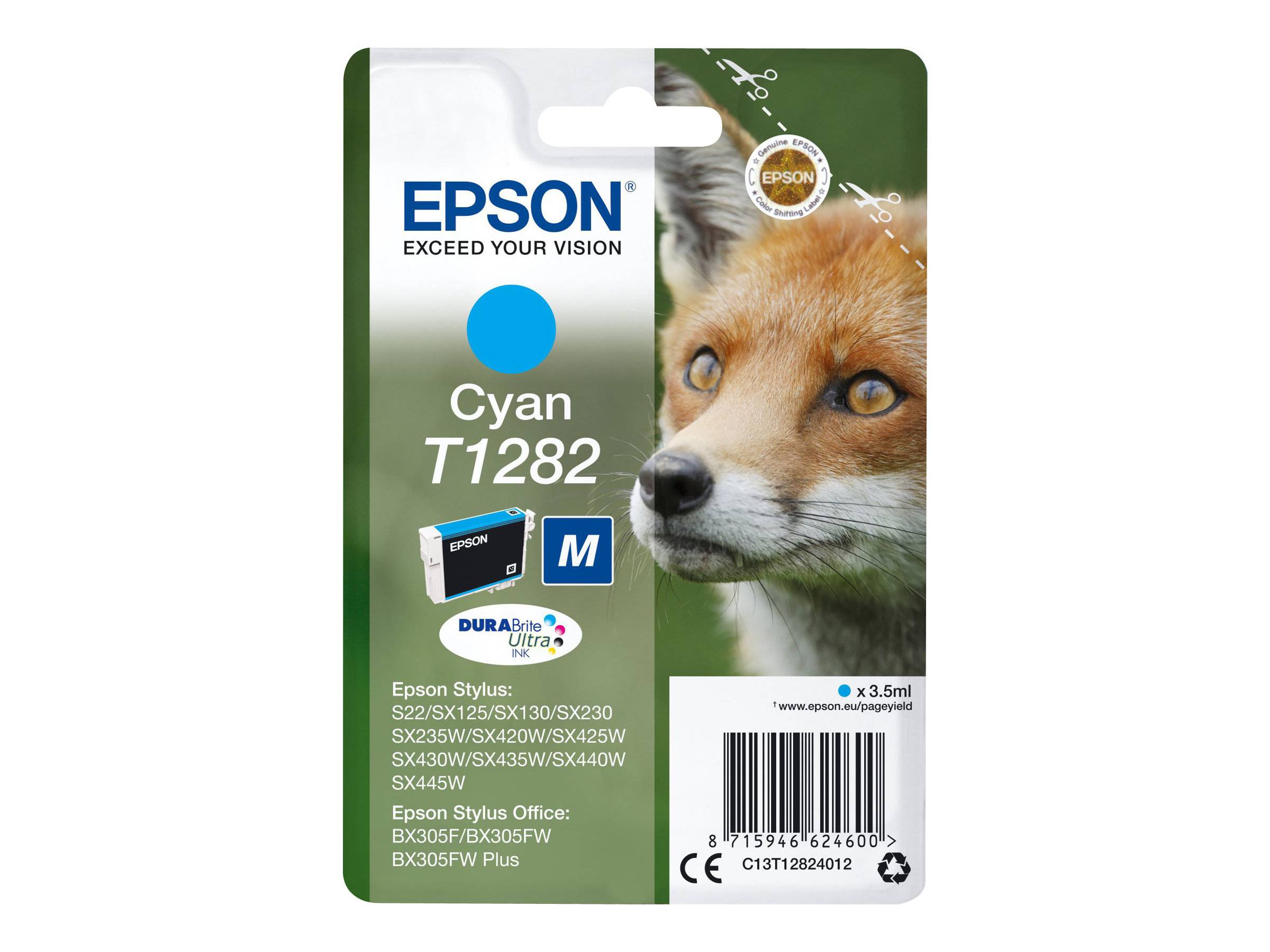 Epson Encre T1282 d'origine cyan C13T12824012-1