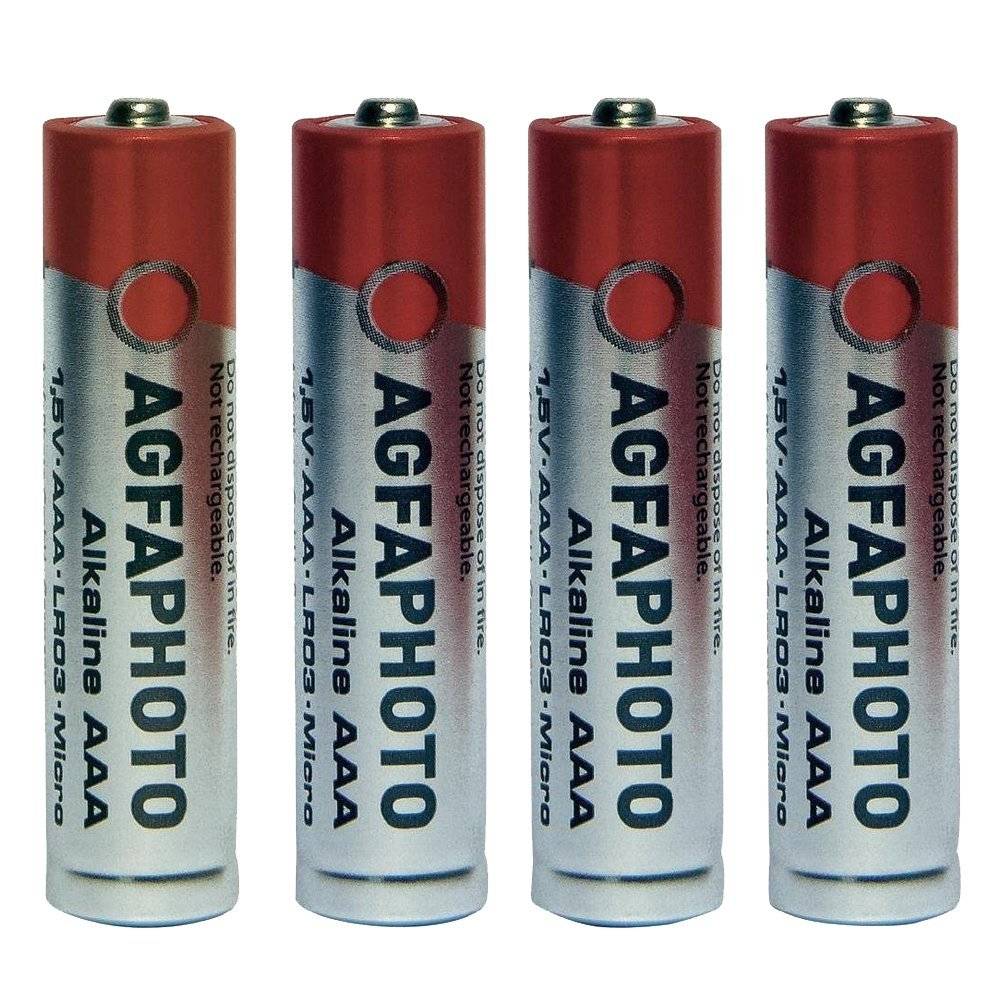 Pile alcaline LR03 AgfaPhoto Micro AAA, pack de 4, platine-1