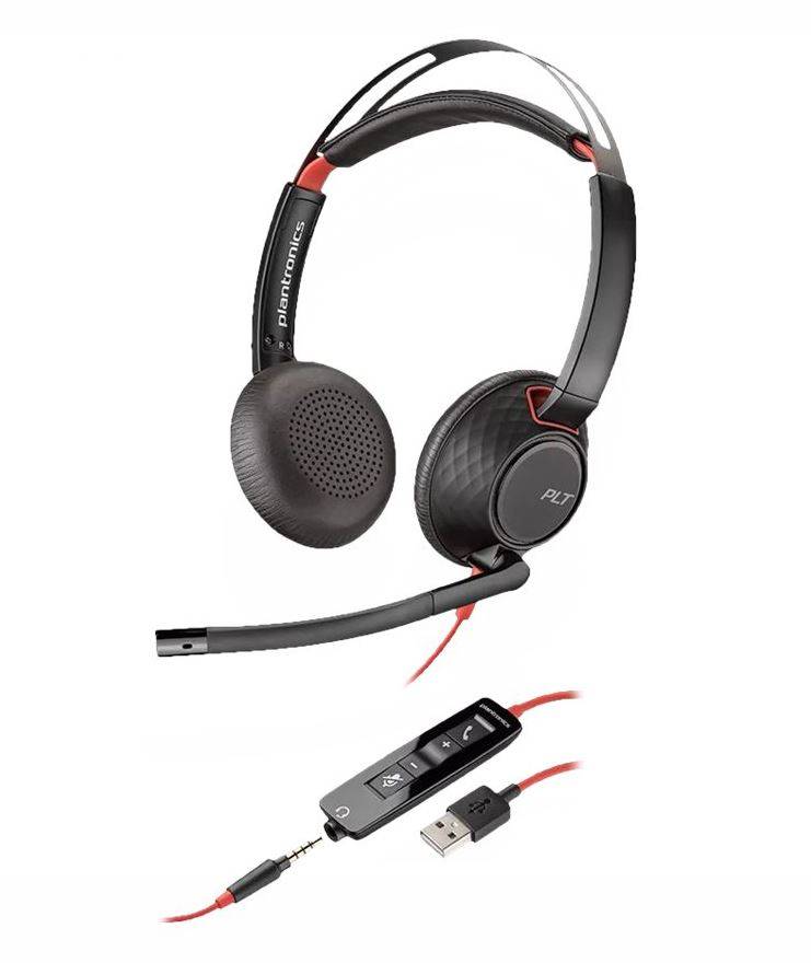 Plantronics Blackwire C5220 Micro-casque supra-auriculaire filaire Stereo noir, rouge Noise Cancelling mise en sourdine -2