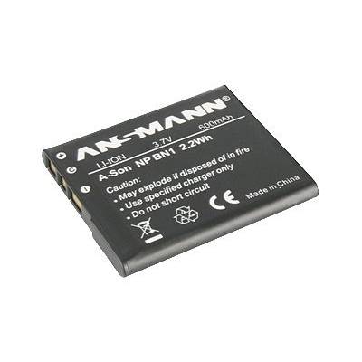 Ansmann NP-BN1 Batterie pour appareil photo Remplace l'accu d'origine NP-BN1 3.7 V 650 mAh