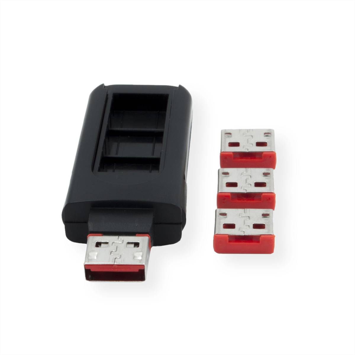 EXSYS EX-1112-R - USB Lock - 4x bloqueur de port, 1 clé-0