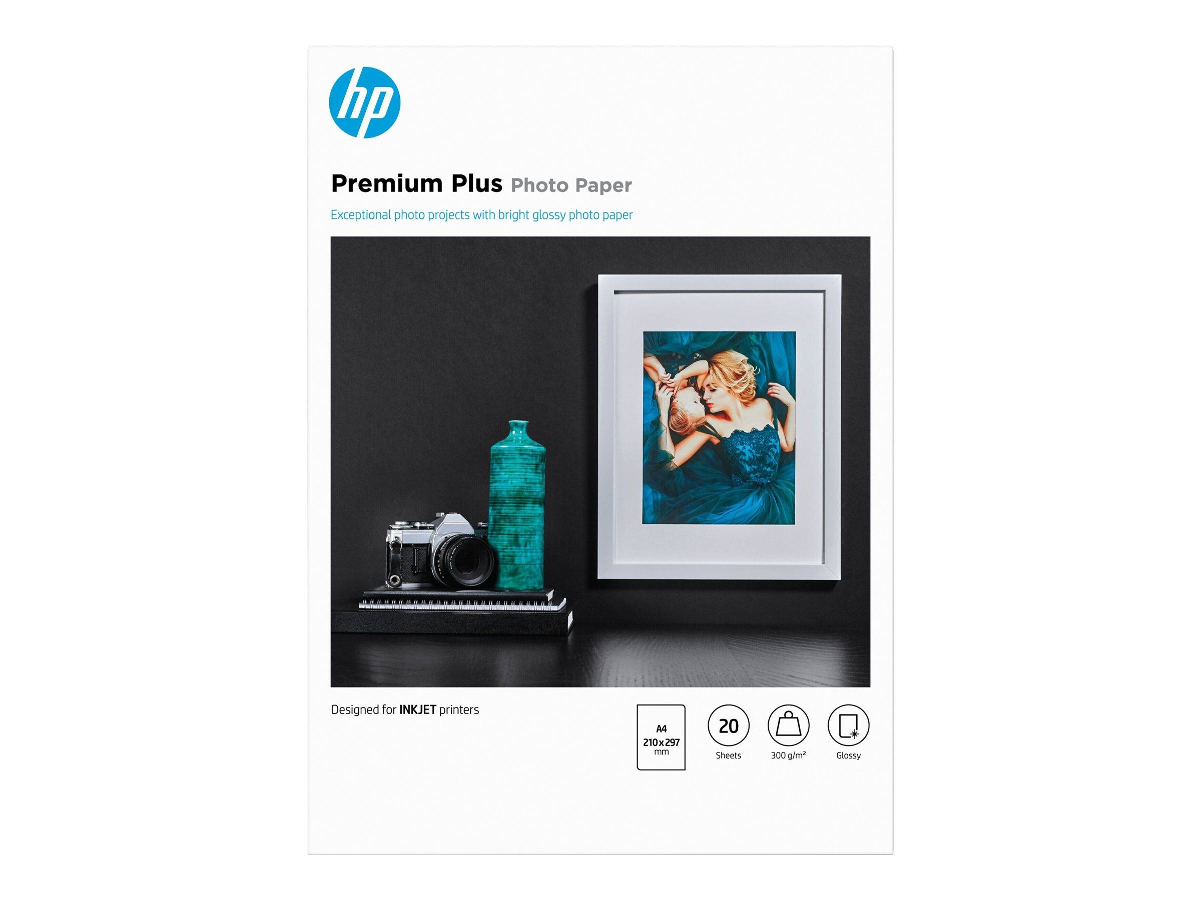 Papier photo glacé HP Premium Plus A4 280 g - 20 feuilles-1