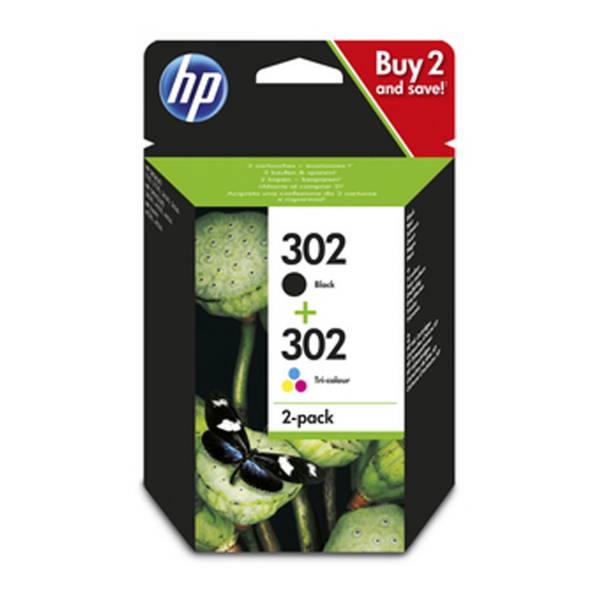 Pack combiné d'encre HP X4D37AE noir/couleur NO. 302/F6U66AE, N° 302/F6U65AE