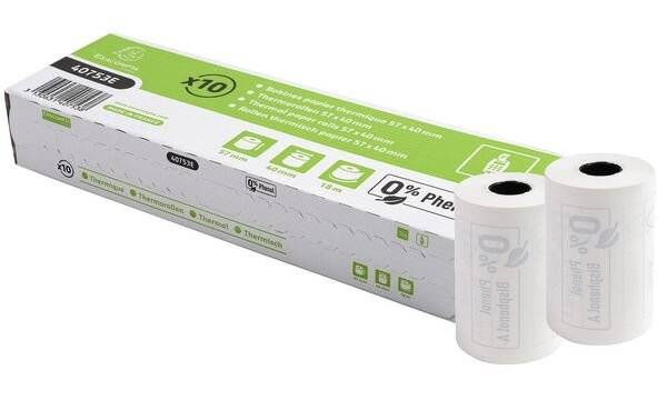Bobines terminaux bancaires Exacompta 43642E - l 57 mm x L 9 m, Ø 30 mm - 1 pli(s) - paquet de 20-0