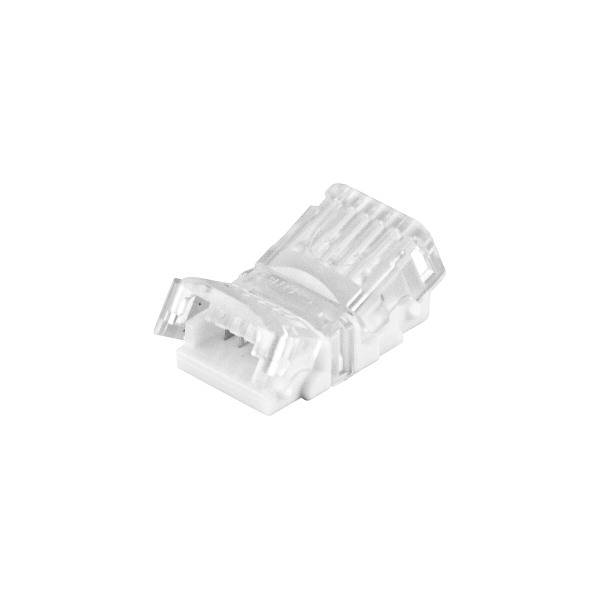 Un connecteur RJ45 transparent-blanc unique en gros plan, présenté sur un fond blanc.
