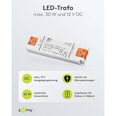 Transformateur LED 12 V / 15 W 12 V DC pour LED jusqu'à 15 W de charge totale-1