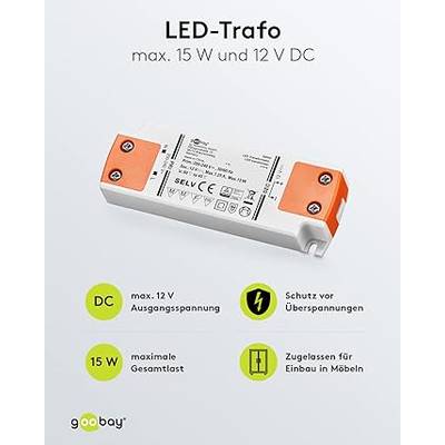Transformateur LED 12 V / 15 W 12 V DC pour LED jusqu'à 15 W de charge totale-3