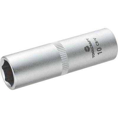 Clé à douille métallique cylindrique, portant l'inscription 'TOOLCRAFT 10 CR-V', adaptée aux travaux de vissage.