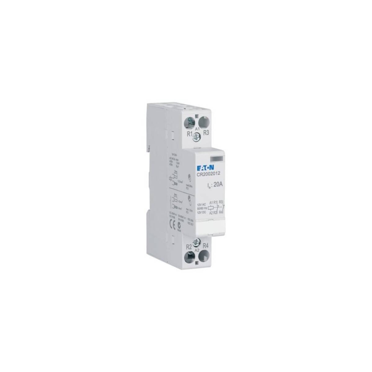 Eaton CR2002012 Contacteur d'installation Tension nominale: 12 V DC/AC Courant de commutation (max.): 20 A 2 NF (R) 1 pc-2