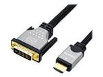 Câble moniteur ROLINE DVI - HDMI, ST-ST, Dual link, noir / argent, 10 m