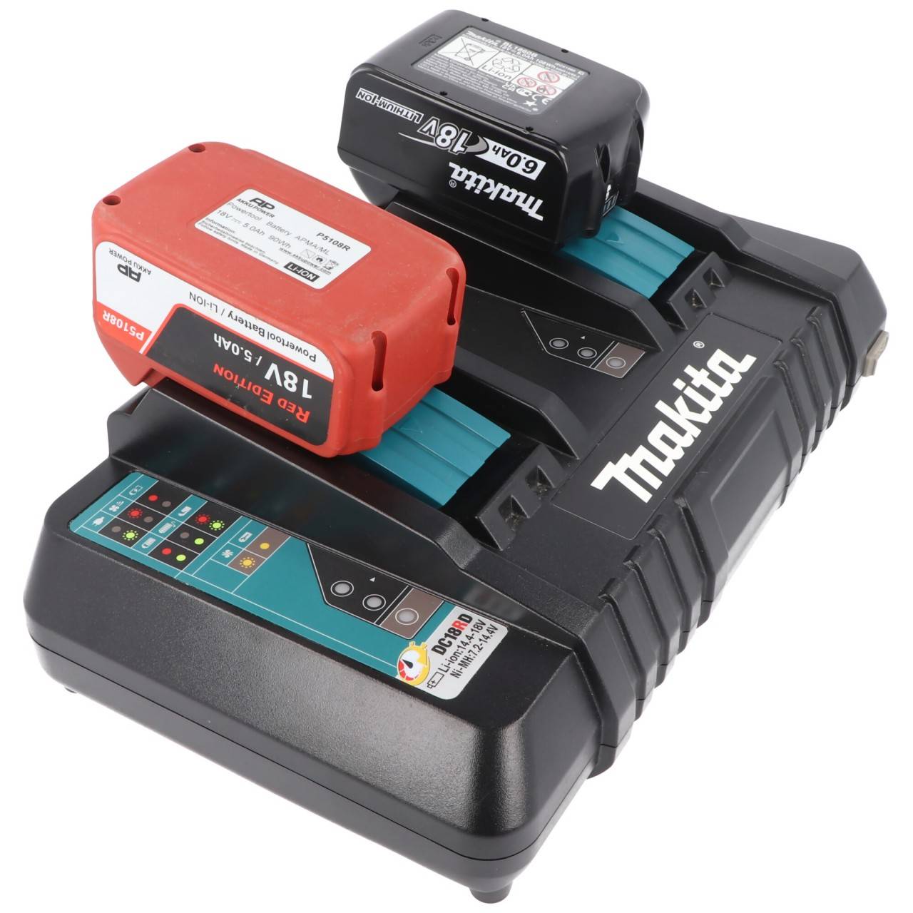 Makita Power Source Kit Li 18V avec 2x batterie BL1860B 6,0Ah + double chargeur DC18RD 199484-8-5