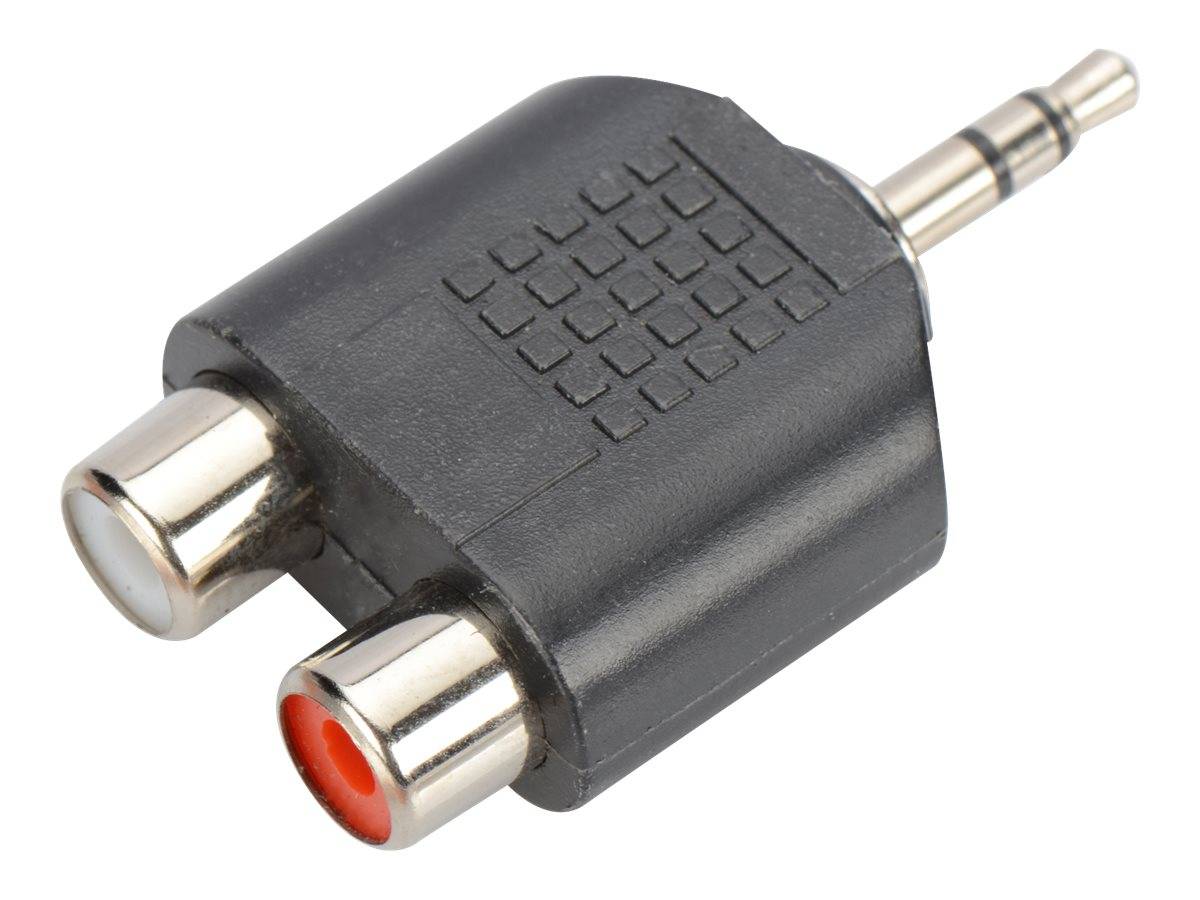 ednet 84547 Jack / Cinch-RCA audio Adaptateur Y [1x Jack mâle 3.5 mm - 2x Cinch-RCA femelle] noir-1