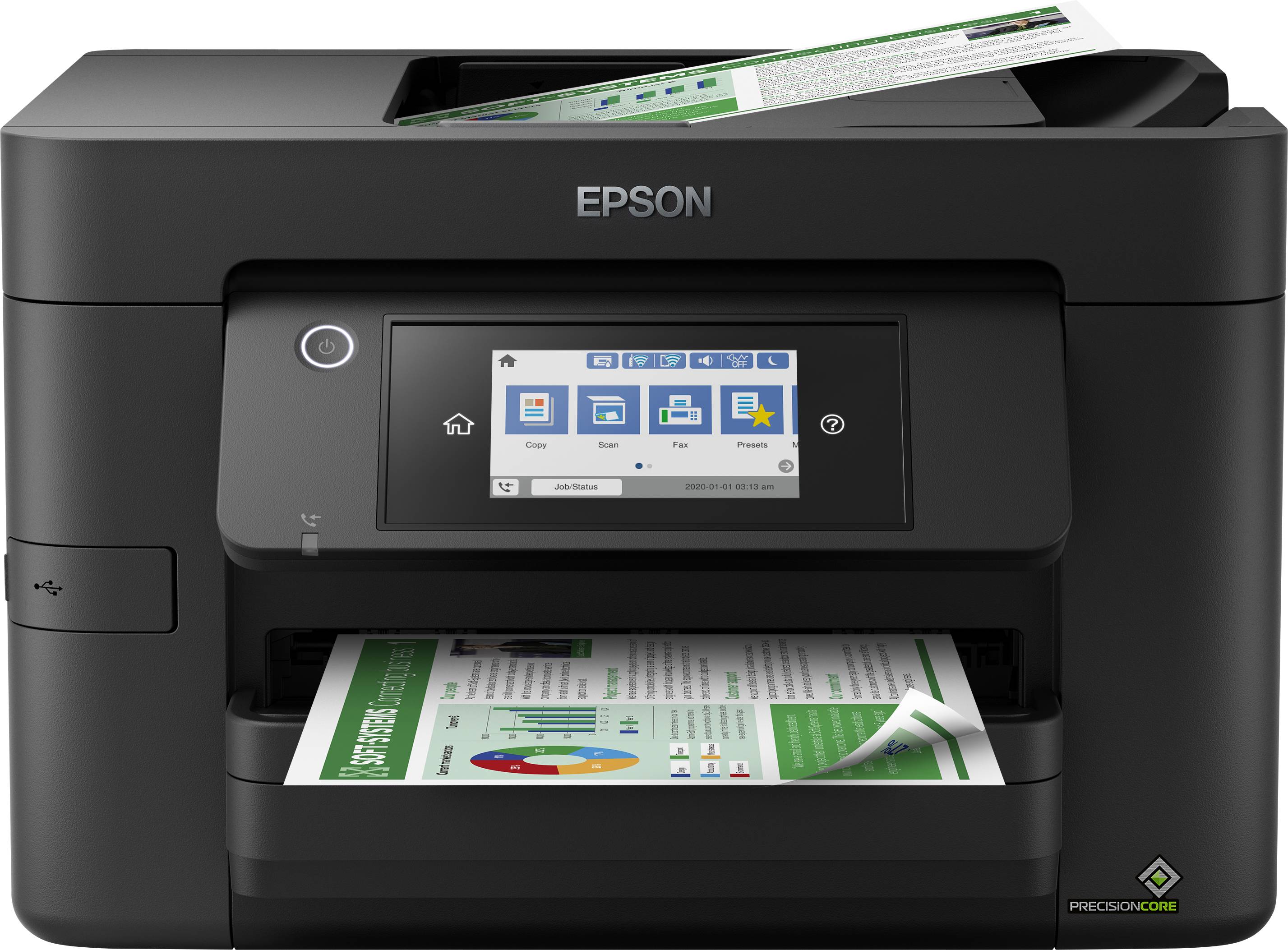 Epson WorkForce Pro WF-4825DWF, Jet d'encre, Impression couleur, 4800 x 2400 DPI, Numérisation couleur, A4, Noir-1