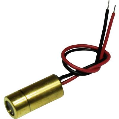 Une petite diode laser cylindrique avec deux fils saillants, un fil rouge et un fil noir, pour la connexion électrique.