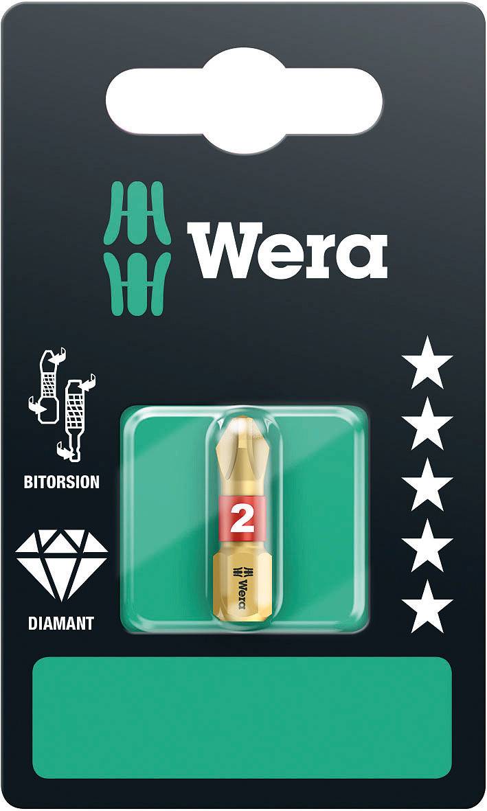 Embout cruciforme PH 1 Wera 05073332001 Acier à outils revêtement diamanté, allié Forme (embouts): D 6.3 1 pc(s)