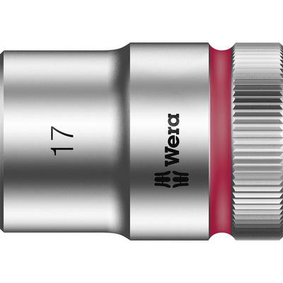 Douille métallique à bague rouge, portant le numéro '17' gravé et la marque 'Wera'.