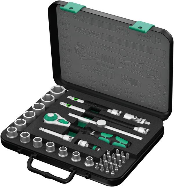 Wera 8100 SB 4 Zyklop Jeu de clés à douille en pouces 3/8" (10 mm) 38 pièces 05003596001