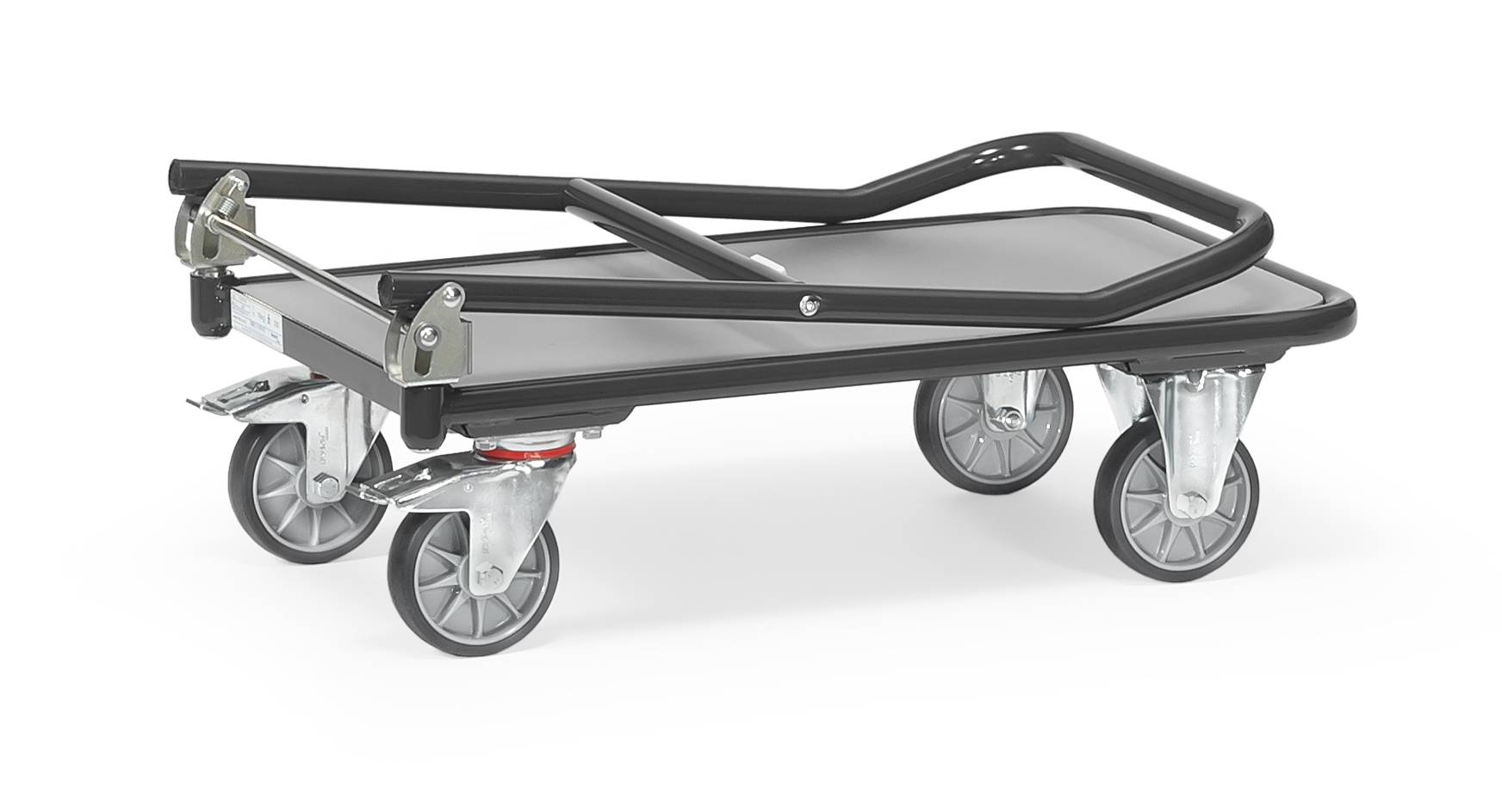 Chariot en tube acier pliable - 720 x 450 mm, Gris RAL 7016-2