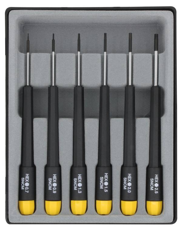 Donau Elektronik pour l'électronique et la mécanique de précision Jeu de tournevis 6 pièces 6 pans intérieurs