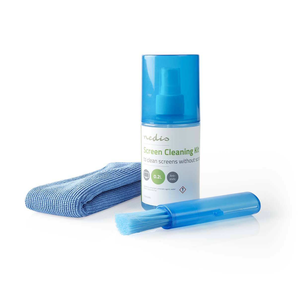 Kit de Nettoyage 200ml pour Écran / Cahier avec Chiffon Micro-Fibres et Brosse-0