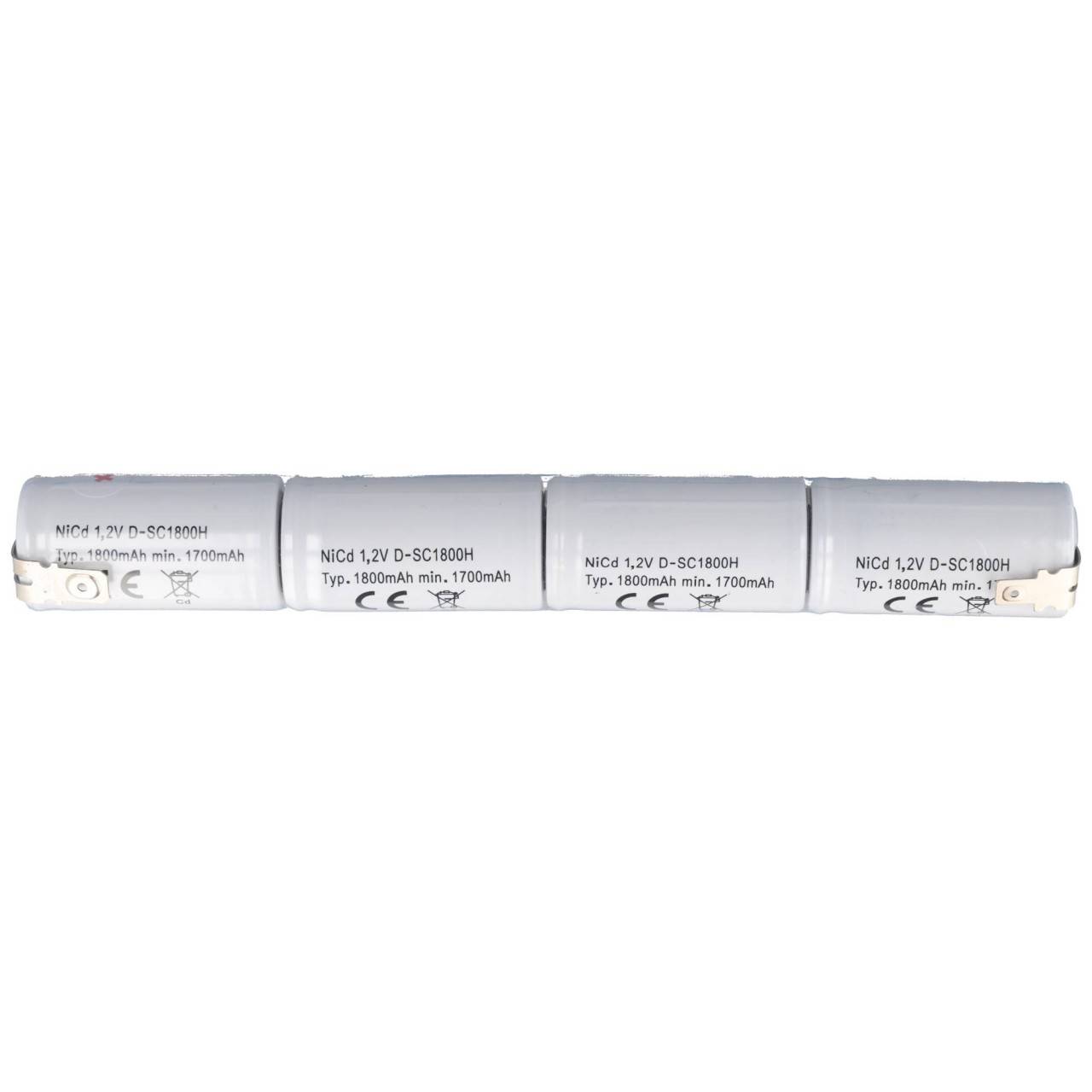Batterie lumière de secours NiCd 4.8V 1800mAh L1x4 Sub-C avec connecteur Faston remplace la batterie 4.8V-1