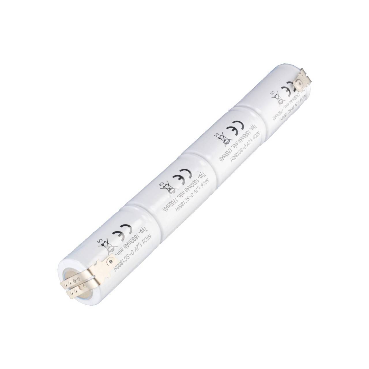 Batterie lumière de secours NiCd 4.8V 1800mAh L1x4 Sub-C avec connecteur Faston remplace la batterie 4.8V-2