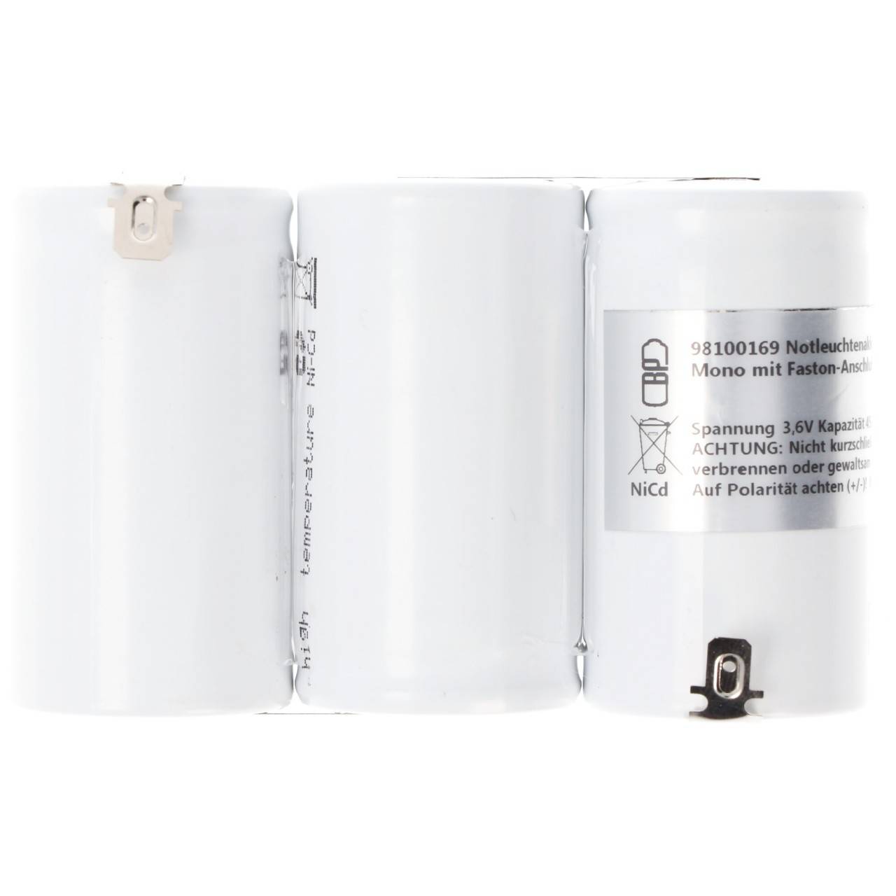 Batterie d'éclairage de secours NiCd 3.6V 4500mAh F1x3 Mono avec connexion Faston-1