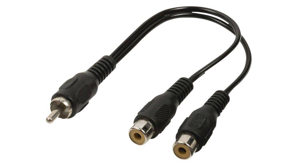 Câble Subwoofer RCA 0.20m Mâle vers 2xRCA Femelle Connexion Stable-0