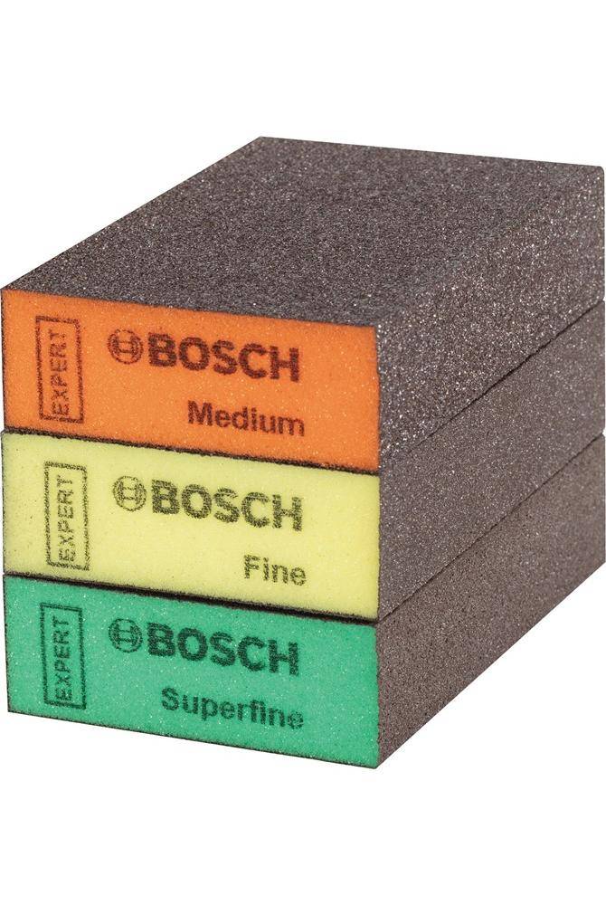 Kit 3 éponges pavé 3 grains - BOSCH - EXPERT 2608901175-0