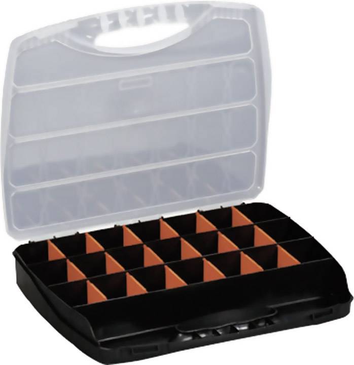 Coffret de rangement séparations variables Alutec 56010 (L x l x H) 380 x 300 x 60 mm Nombre de compartiments: 23 1 pc(s)
