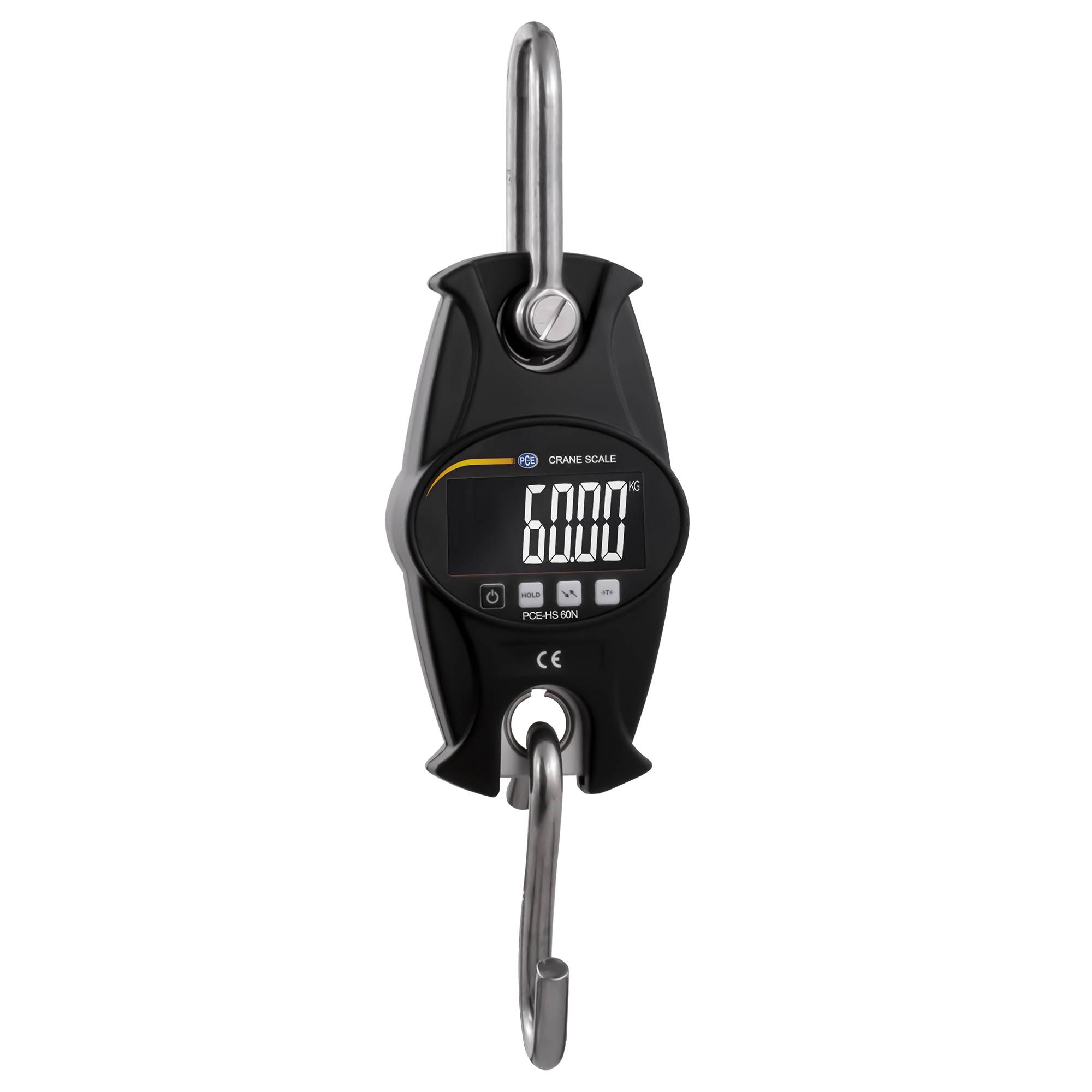 PCE Instruments Crochet peseur PCE-HS 60N Plage de pesée (max.) 60 kg Lisibilité 20 g à pile(s) noir-0