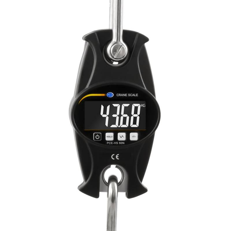 PCE Instruments Crochet peseur PCE-HS 60N Plage de pesée (max.) 60 kg Lisibilité 20 g à pile(s) noir-1