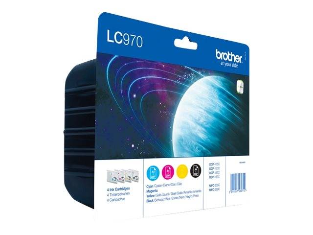 Brother Encre LC-970 d'origine pack bundle noir, cyan, magenta, jaune LC970VALBP-5